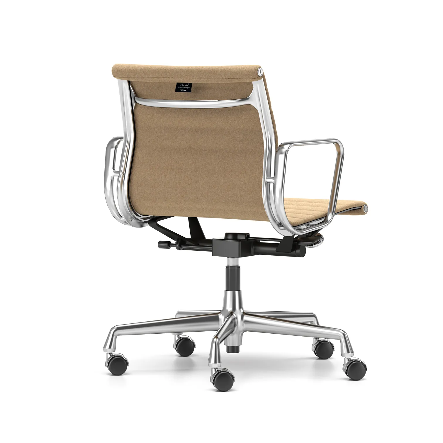 EA 118 stol høy- og senkbar polert krom, Cosy Papyrus myke hjul brems Vitra