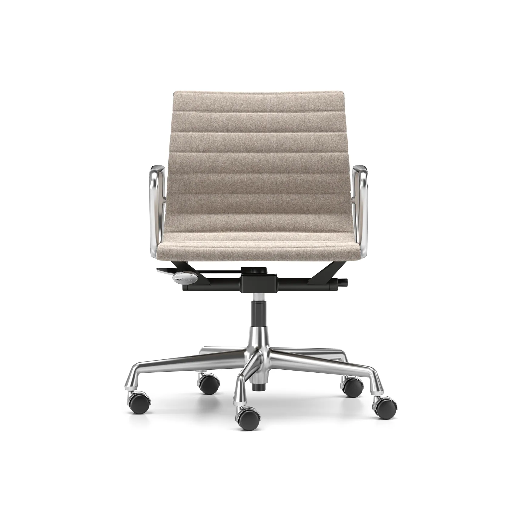 EA 118 stol høy- og senkbar polert krom, Fossil myke hjul brems Vitra