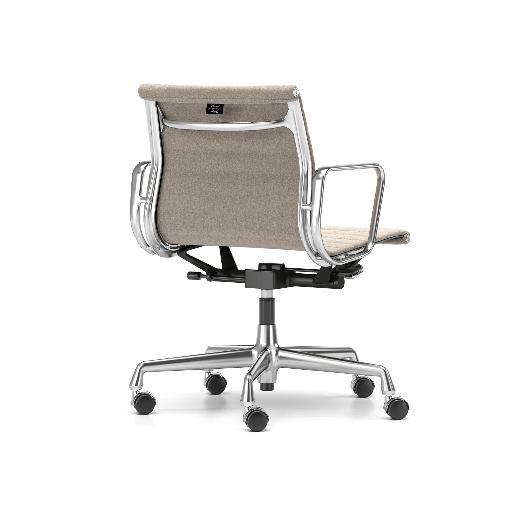 EA 118 stol høy- og senkbar polert krom, Fossil myke hjul brems Vitra