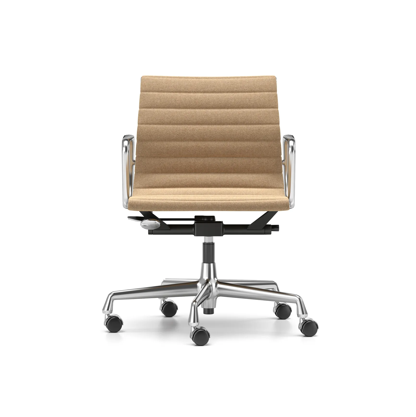 EA 118 stol høy- og senkbar polert krom, Papyrus myke hjul brems Vitra