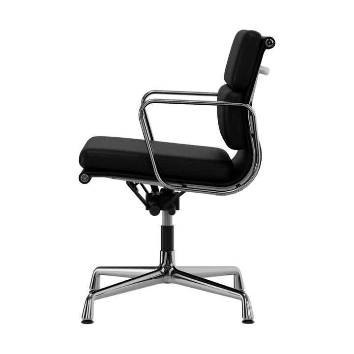 EA 231 Soft Pad Chair kontorstol filt glidere, 66 nero leather L20-krom Vitra
