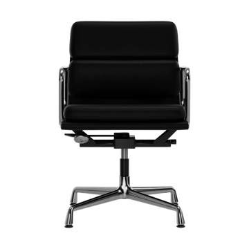 EA 231 Soft Pad Chair kontorstol filt glidere - 66 nero leather L20-krom - Vitra