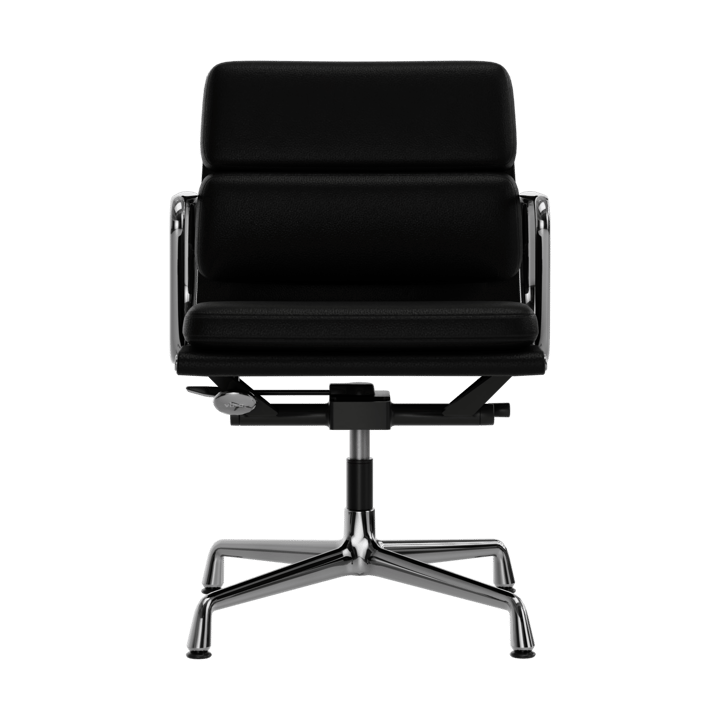 EA 231 Soft Pad Chair kontorstol filt glidere, 66 nero leather L20-krom Vitra
