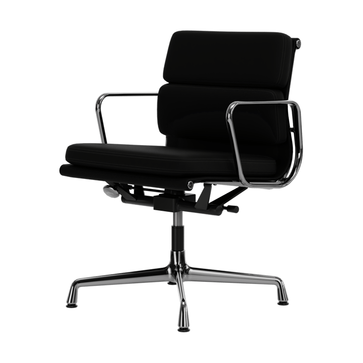 EA 231 Soft Pad Chair kontorstol filt glidere - 66 nero leather L50-krom - Vitra
