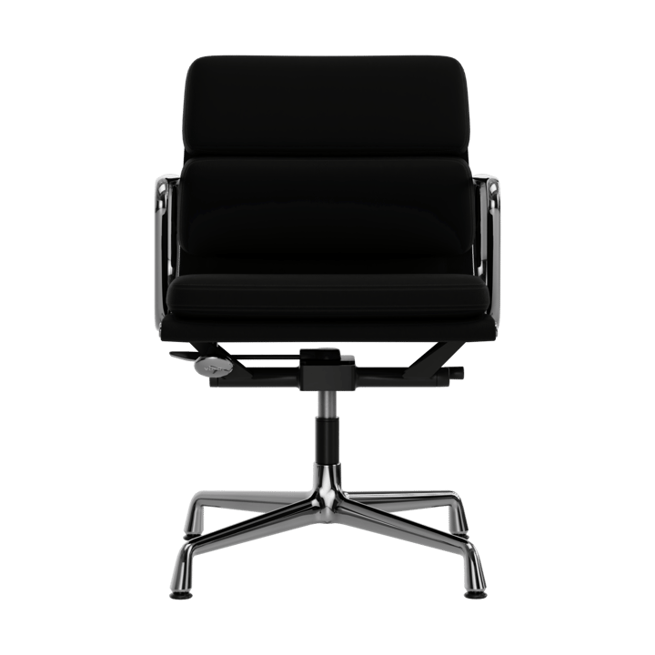 EA 231 Soft Pad Chair kontorstol filt glidere, 66 nero leather L50-krom Vitra