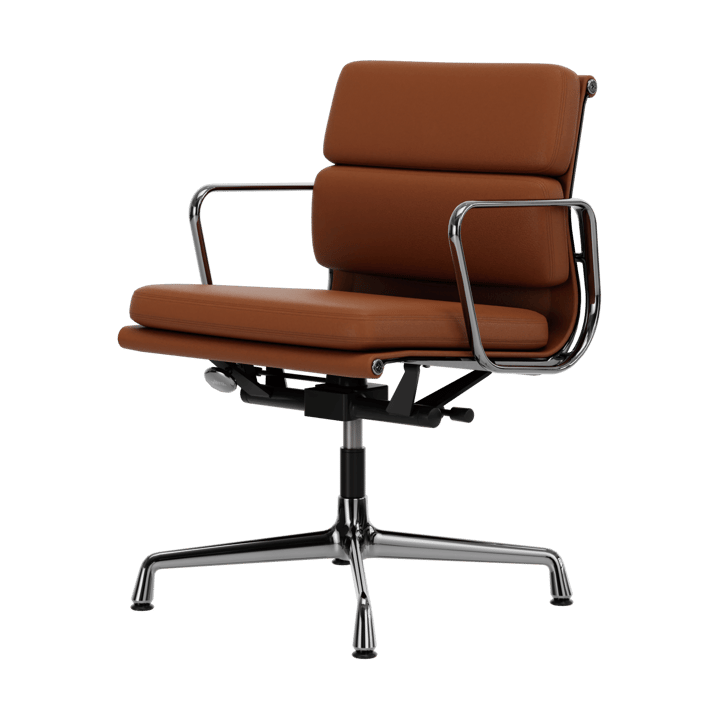 EA 231 Soft Pad Chair kontorstol filt glidere - 97 cognac leather L20-chrome - Vitra