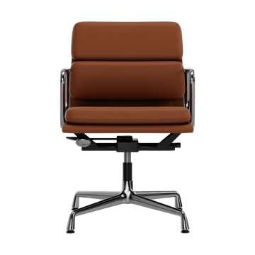 EA 231 Soft Pad Chair kontorstol filt glidere - 97 cognac leather L20-chrome - Vitra