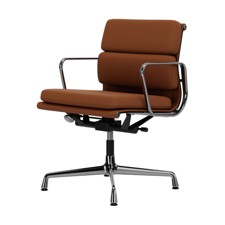 EA 231 Soft Pad Chair kontorstol filt glidere - 97 cognac skinn L50-krom - Vitra