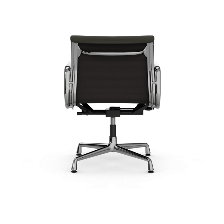 EA132 Aluminium Chair kontorstol filt glidere, 61 umbra grått skinn L50-krom Vitra