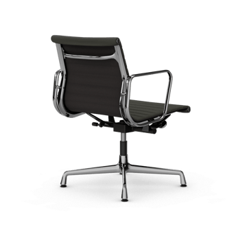 EA132 Aluminium Chair kontorstol filt glidere - 61 umbra grått skinn L50-krom - Vitra