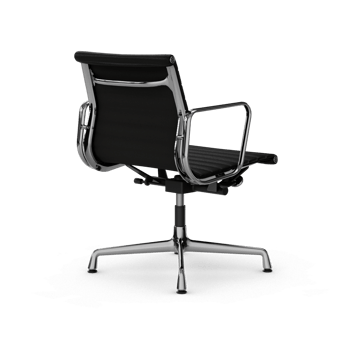 EA132 Aluminium Chair kontorstol filt glidere - 66 nero black leather-polished - Vitra