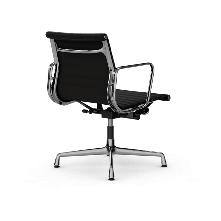 EA132 Aluminium Chair kontorstol filt glidere, 66 nero black leather-polished Vitra