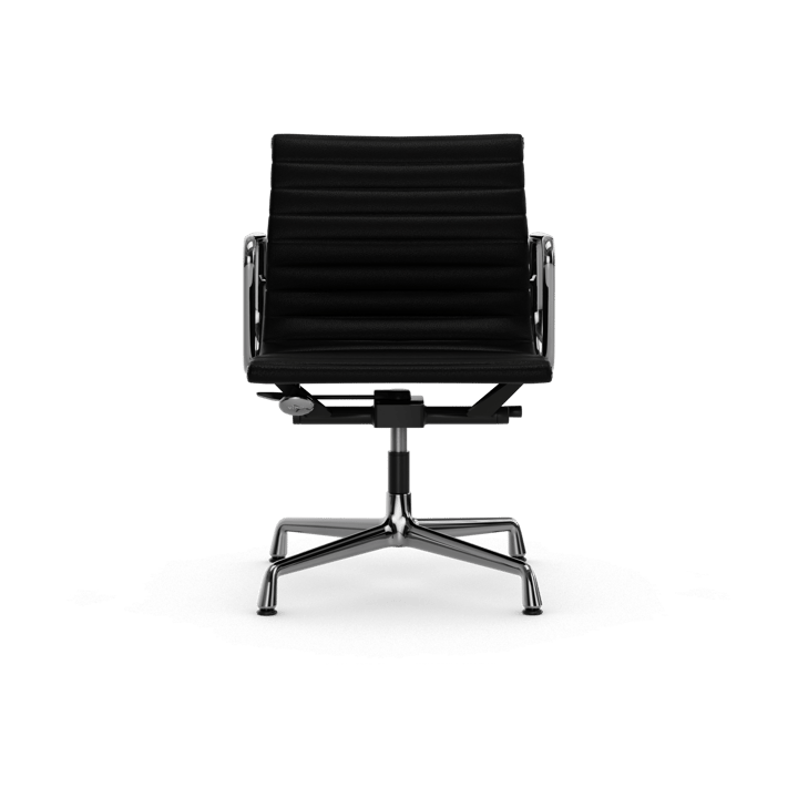 EA132 Aluminium Chair kontorstol filt glidere, 66 nero black leather-polished Vitra