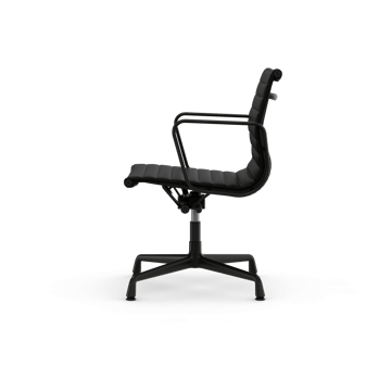 EA132 Aluminium Chair kontorstol filt glidere - 66 nero leather L20-dyp svart - Vitra