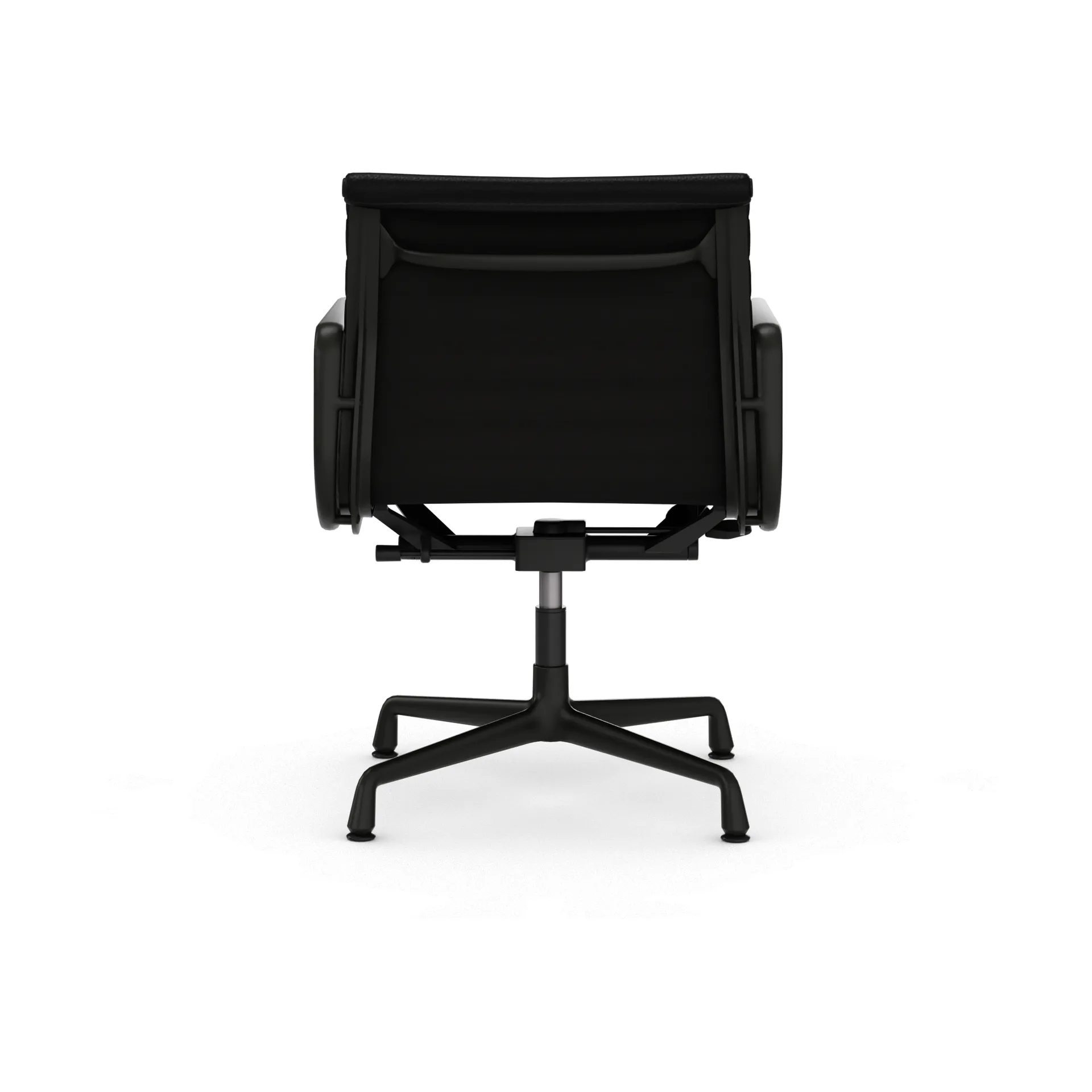 EA132 Aluminium Chair kontorstol filt glidere, 66 nero leather L20-dyp svart Vitra
