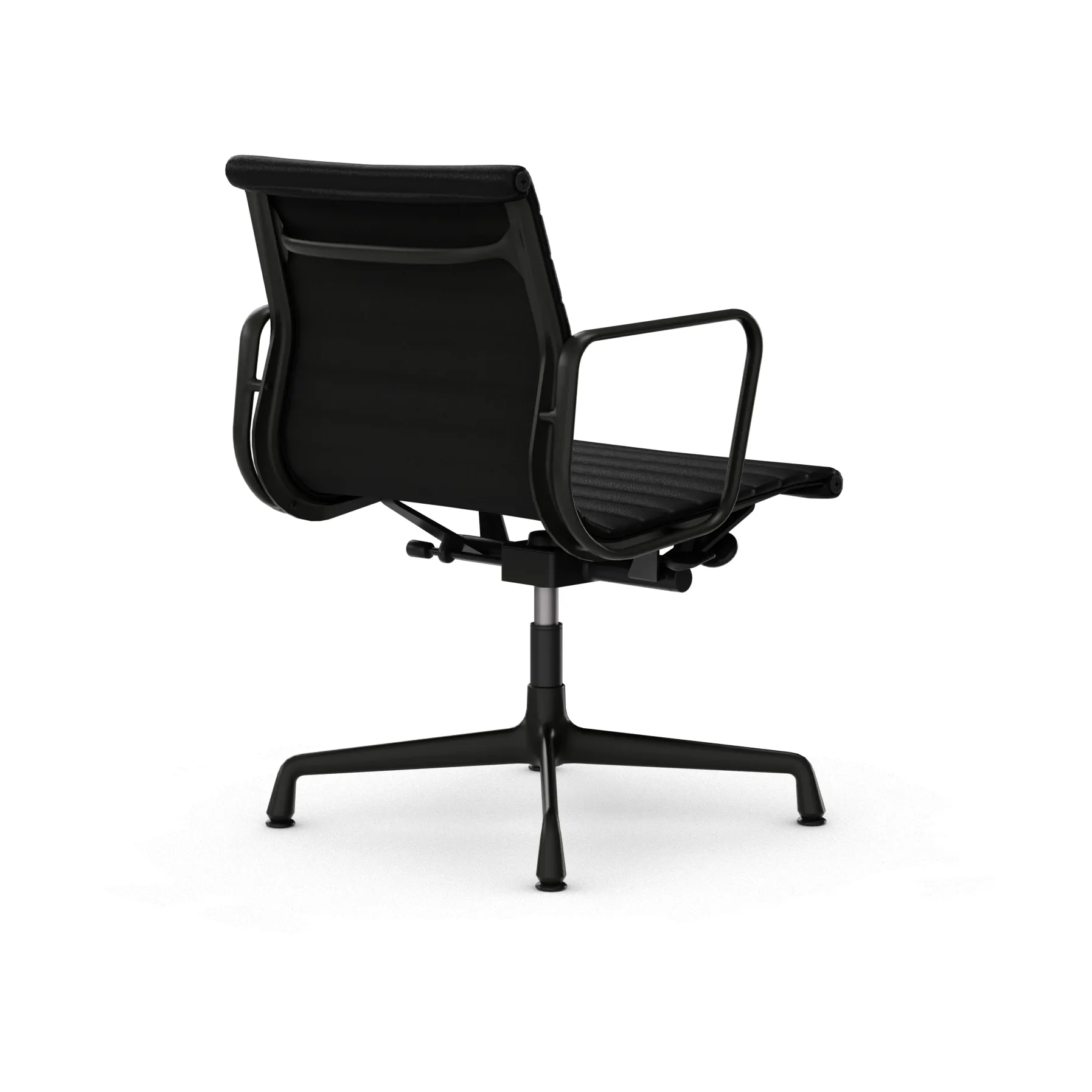 EA132 Aluminium Chair kontorstol filt glidere, 66 nero leather L20-dyp svart Vitra