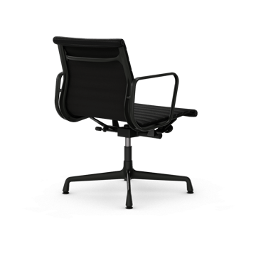 EA132 Aluminium Chair kontorstol filt glidere - 66 nero leather L20-dyp svart - Vitra