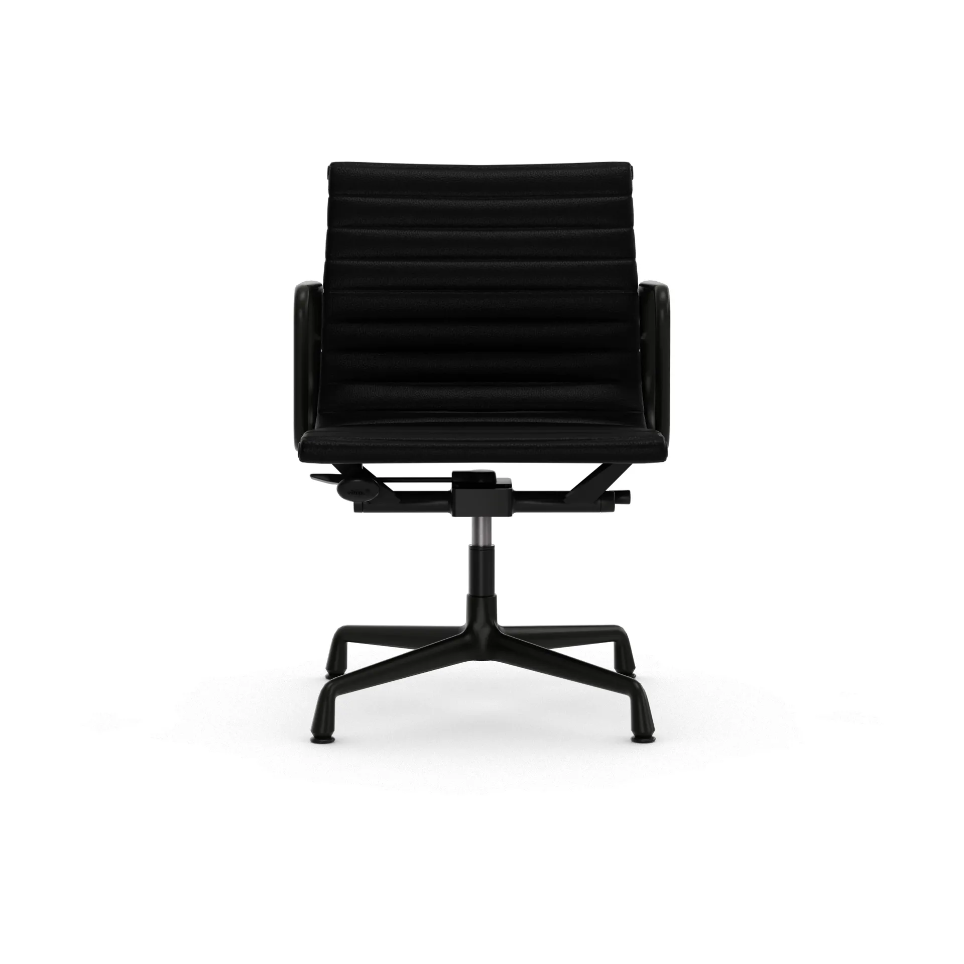 EA132 Aluminium Chair kontorstol filt glidere, 66 nero leather L20-dyp svart Vitra