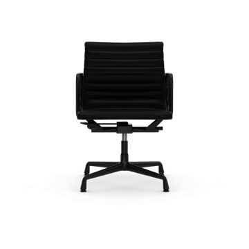 EA132 Aluminium Chair kontorstol filt glidere - 66 nero leather L20-dyp svart - Vitra