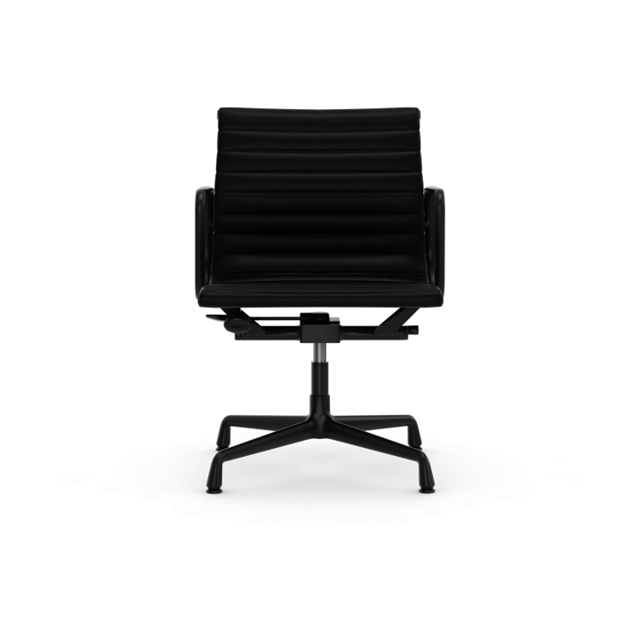 EA132 Aluminium Chair kontorstol filt glidere, 66 nero leather L20-dyp svart Vitra