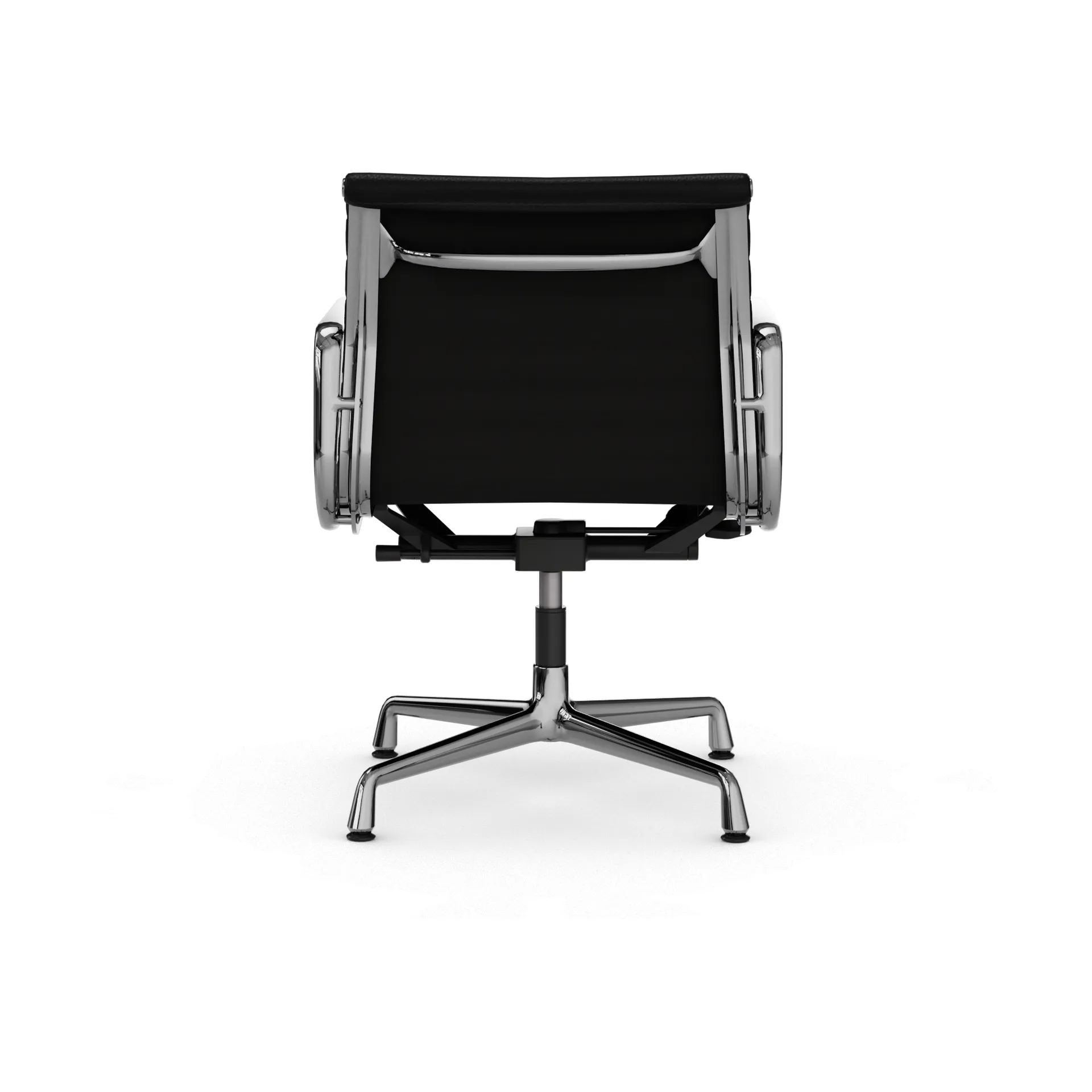 EA132 Aluminium Chair kontorstol filt glidere, 66 nero leather L20-krom Vitra