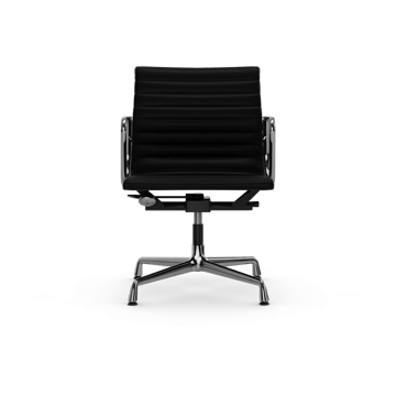 EA132 Aluminium Chair kontorstol filt glidere - 66 nero leather L20-krom - Vitra