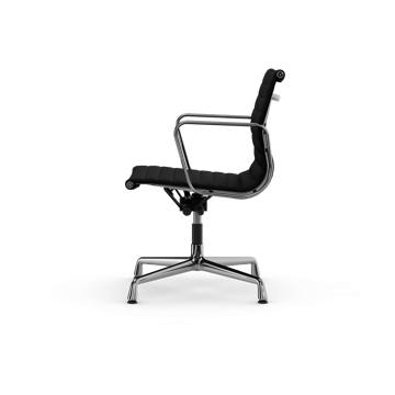 EA132 Aluminium Chair kontorstol filt glidere - 66 nero leather L50-krom - Vitra
