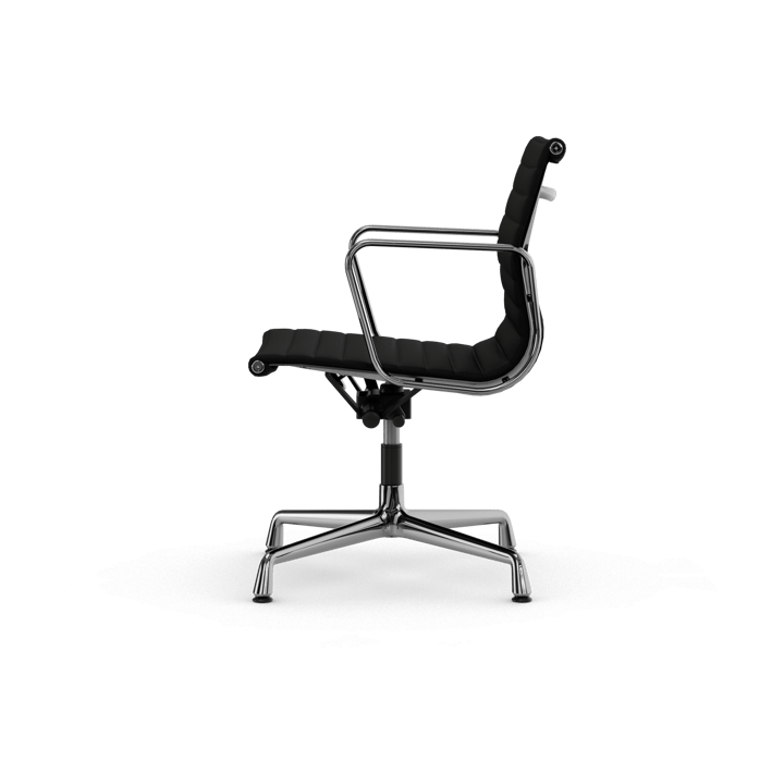 EA132 Aluminium Chair kontorstol filt glidere, 66 nero leather L50-krom Vitra