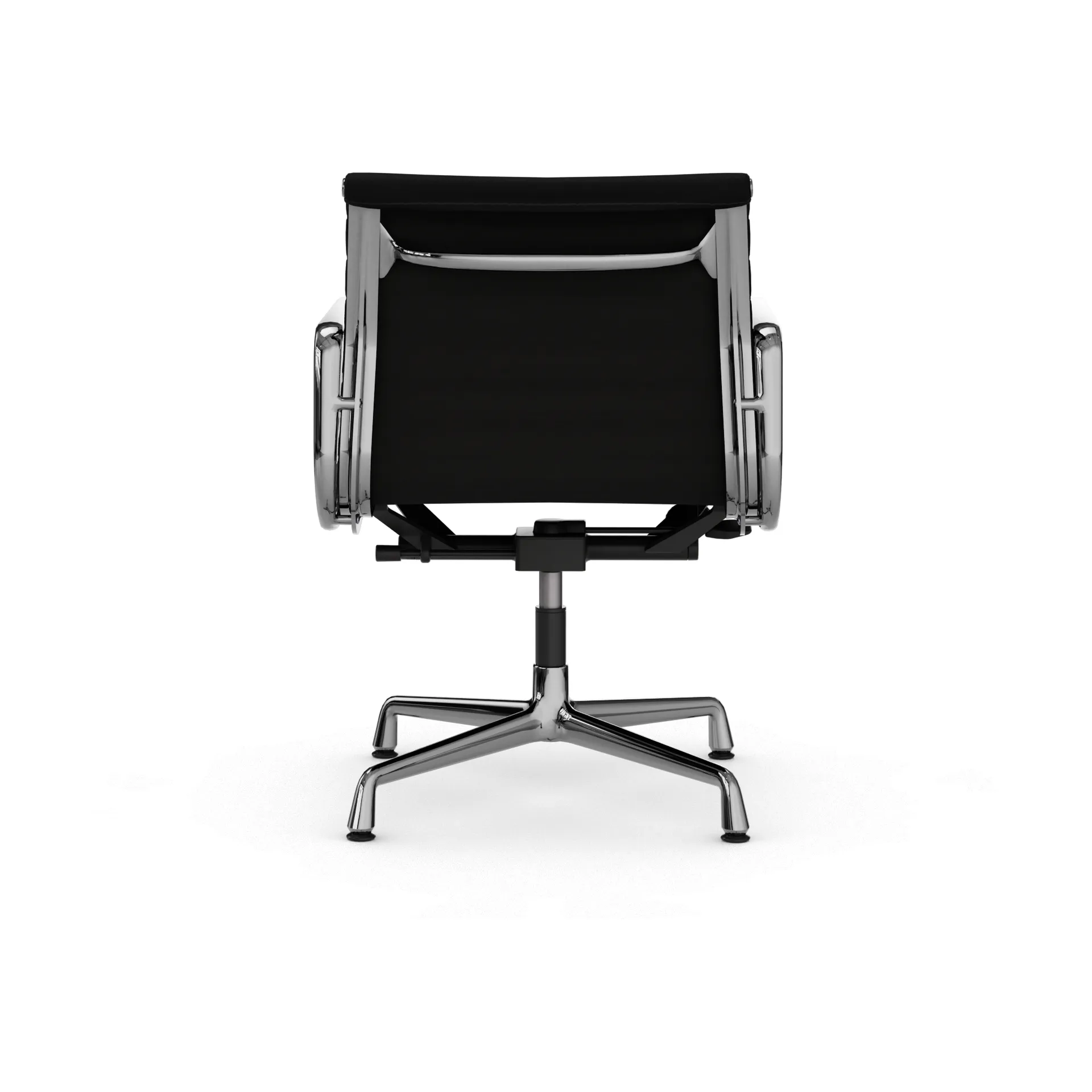 EA132 Aluminium Chair kontorstol filt glidere, 66 nero leather L50-krom Vitra