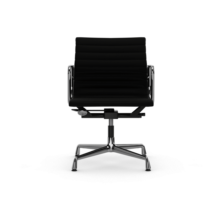 EA132 Aluminium Chair kontorstol filt glidere, 66 nero leather L50-krom Vitra