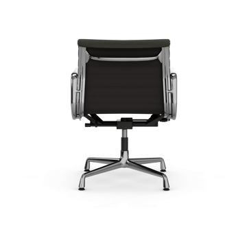EA132 Aluminium Chair kontorstol filt glidere - 69 umbra grå lær L50-polert - Vitra