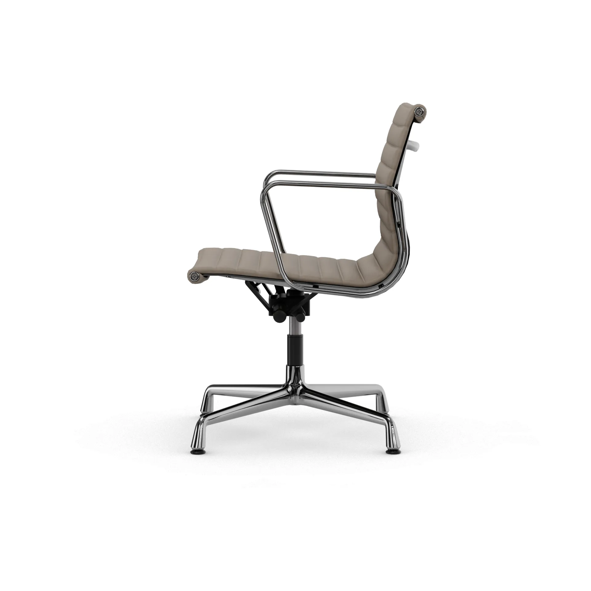 EA132 Aluminium Chair kontorstol filt glidere, 71 sand leather L20-polert Vitra