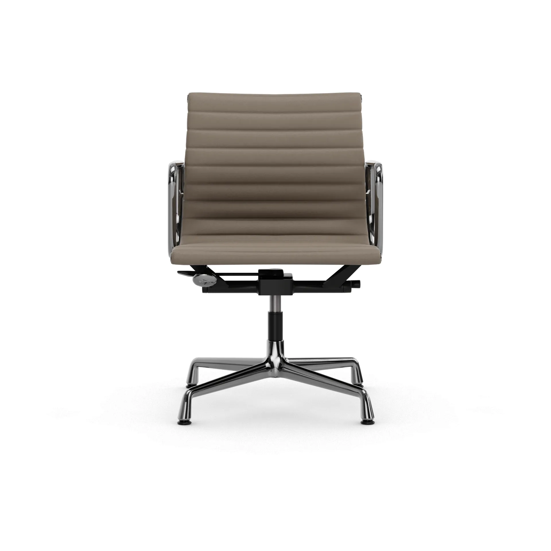 EA132 Aluminium Chair kontorstol filt glidere, 71 sand leather L20-polert Vitra