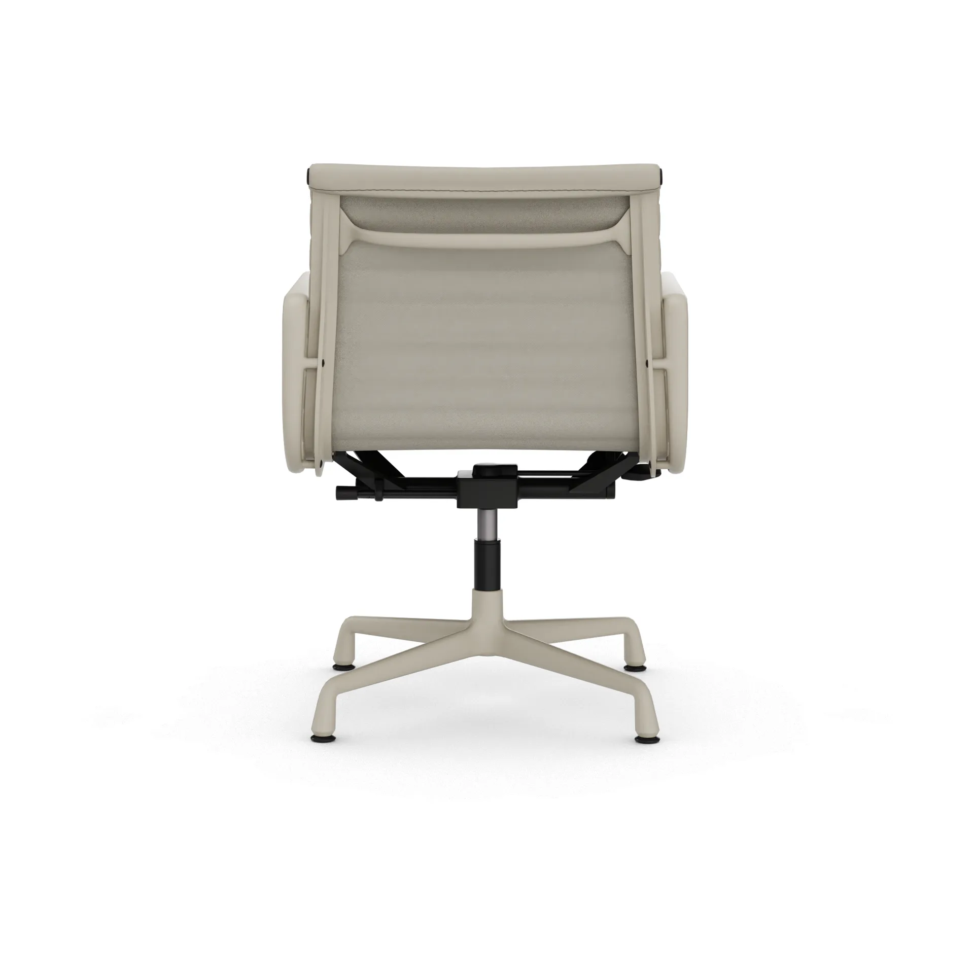 EA132 Aluminium Chair kontorstol filt glidere, 73 Clay leather-37 chalk powder coated Vitra