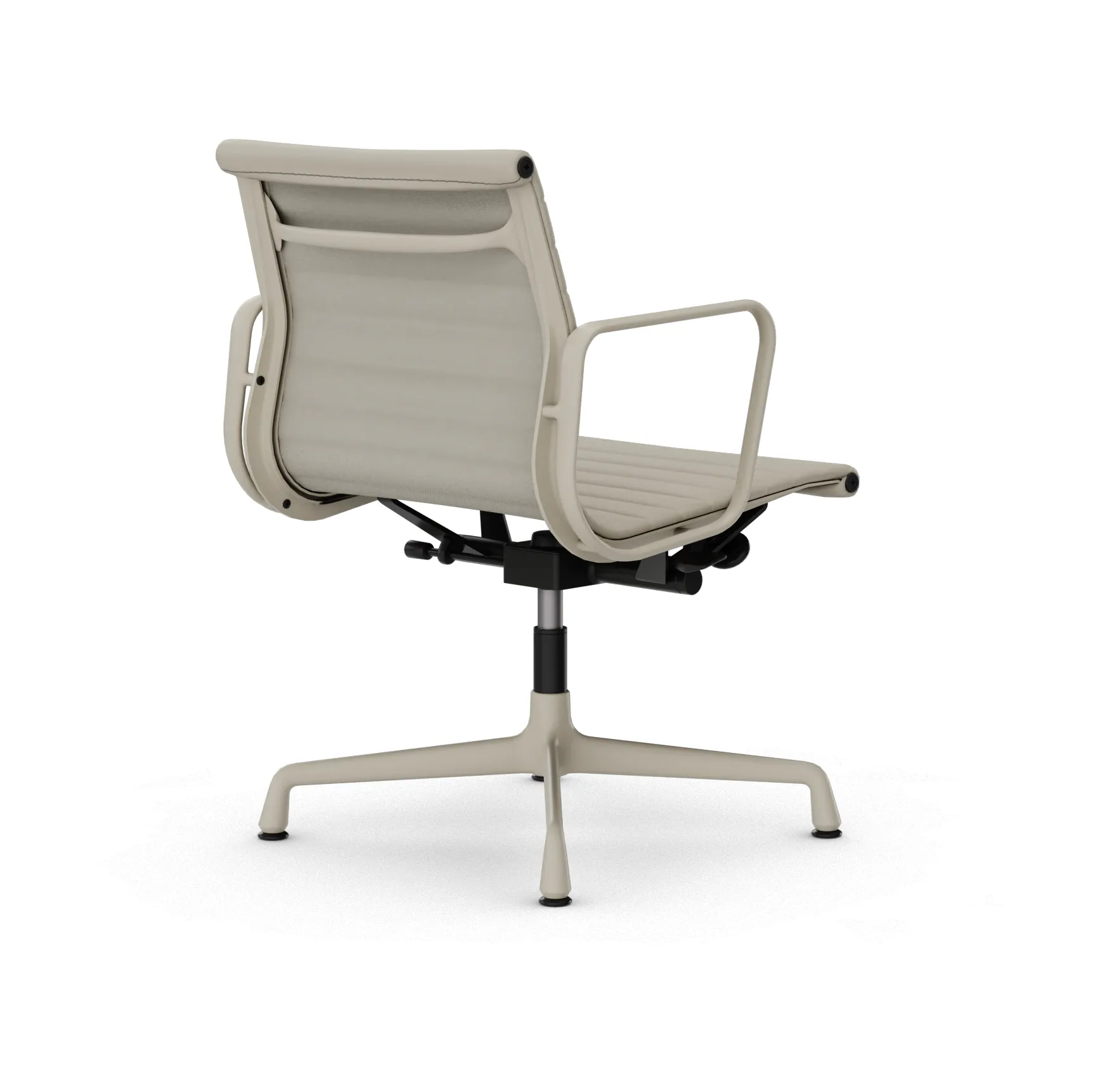 EA132 Aluminium Chair kontorstol filt glidere, 73 Clay leather-37 chalk powder coated Vitra