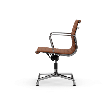 EA132 Aluminium Chair kontorstol filt glidere - 97 cognac leather L20-polished - Vitra