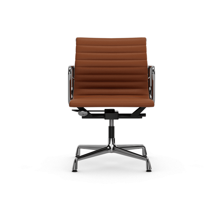 EA132 Aluminium Chair kontorstol filt glidere, 97 cognac leather L20-polished Vitra