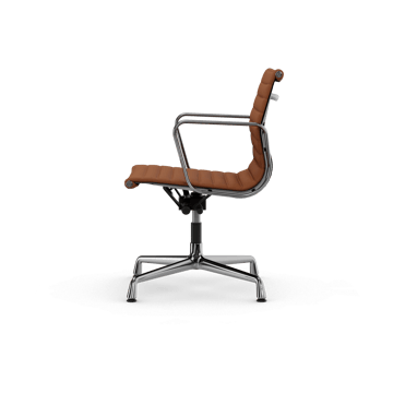 EA132 Aluminium Chair kontorstol filt glidere - 97 cognac leather L50-polished - Vitra