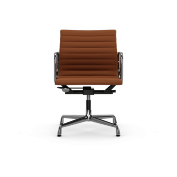 EA132 Aluminium Chair kontorstol filt glidere - 97 cognac leather L50-polished - Vitra