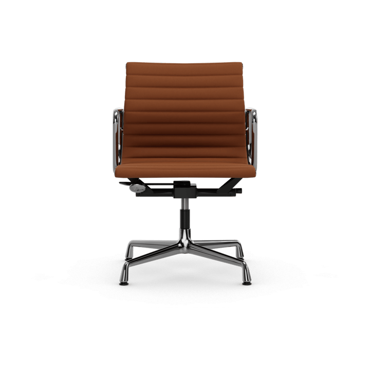 EA132 Aluminium Chair kontorstol filt glidere, 97 cognac leather L50-polished Vitra