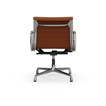 EA132 Aluminium Chair kontorstol filt glidere - 97 cognac skinn L50-krom - Vitra