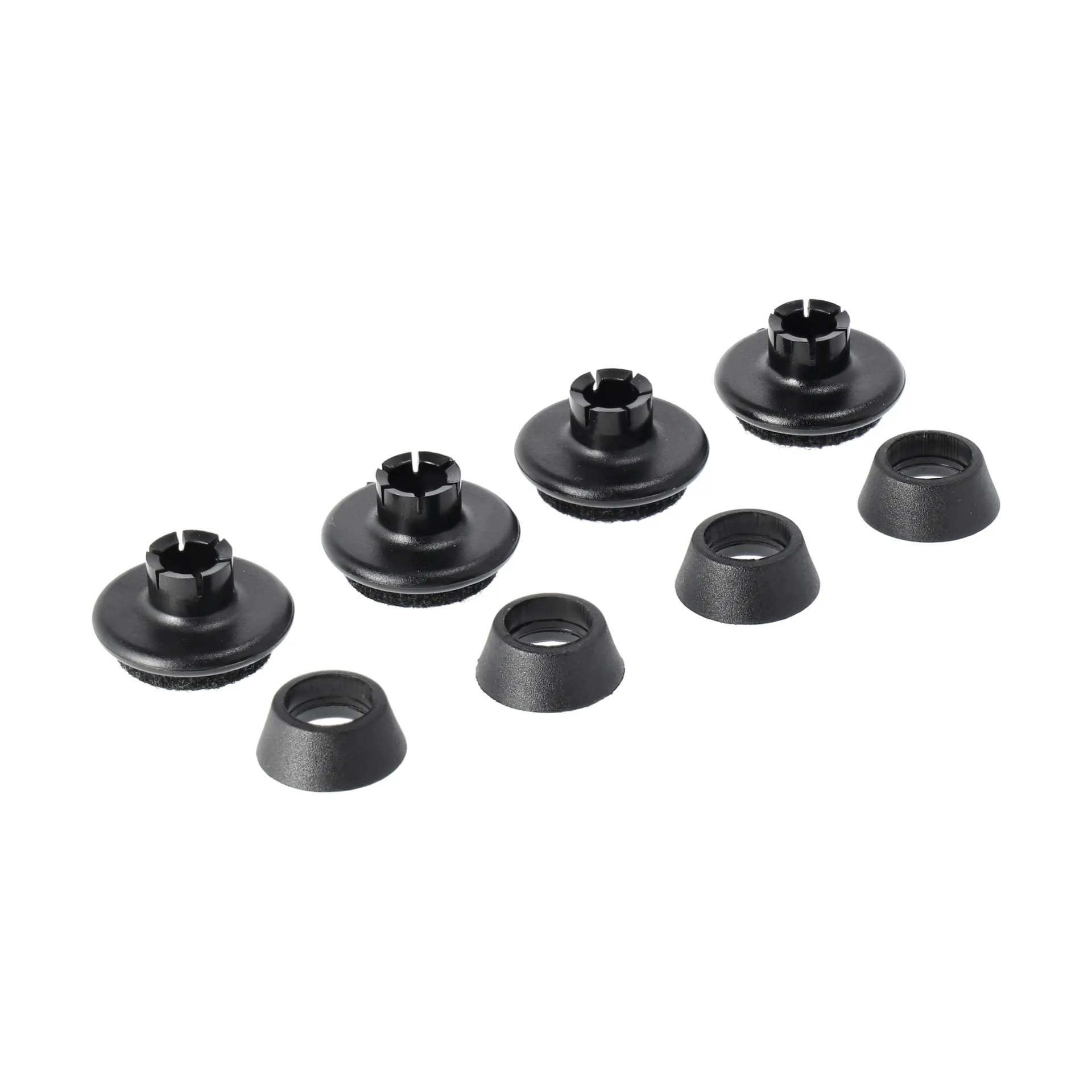 Eames Chair DSR/DAR stålstativ gulvbeskyttelse 4-pack, Med filt (for harde underlag) Vitra