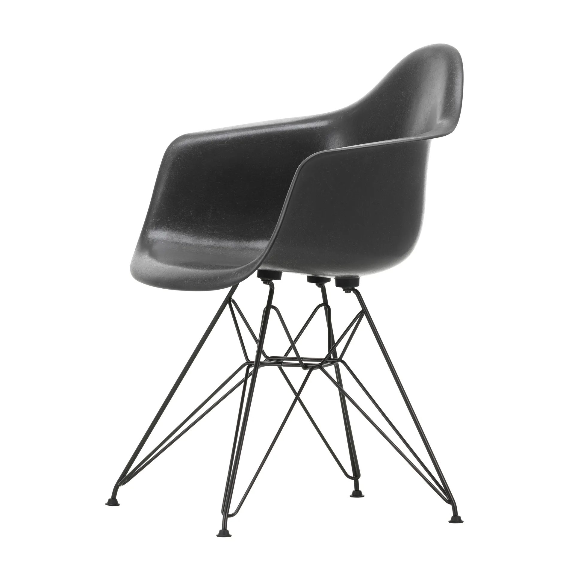 Eames fiberglass armchair DAR armlenestol, Elephant hide grey-Basic dark Vitra