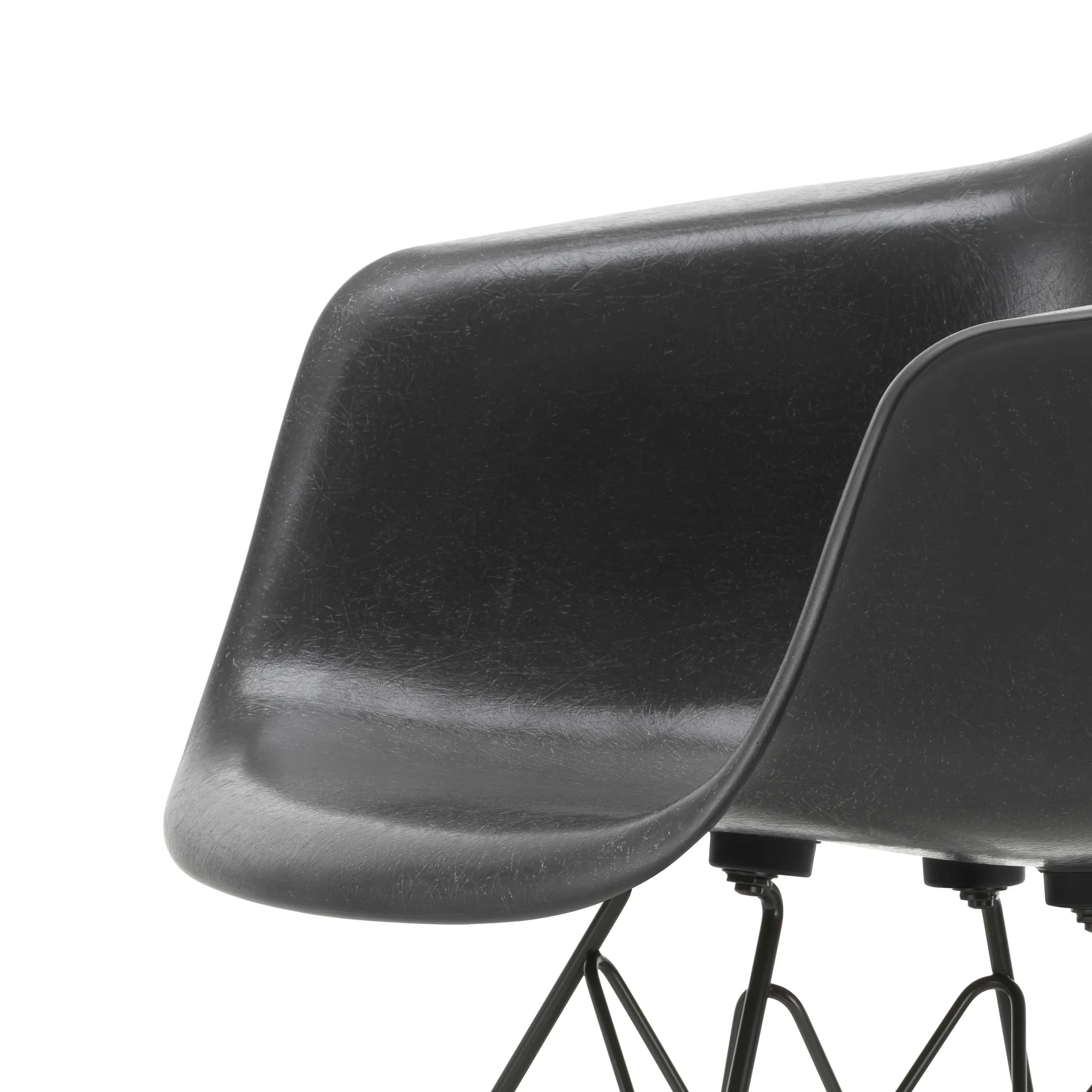 Eames fiberglass armchair DAR armlenestol, Elephant hide grey-Basic dark Vitra