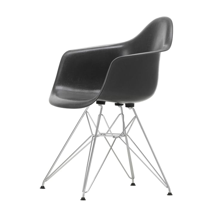 Eames fiberglass armchair DAR armlenestol, Elephant hide grey-Chrome Vitra