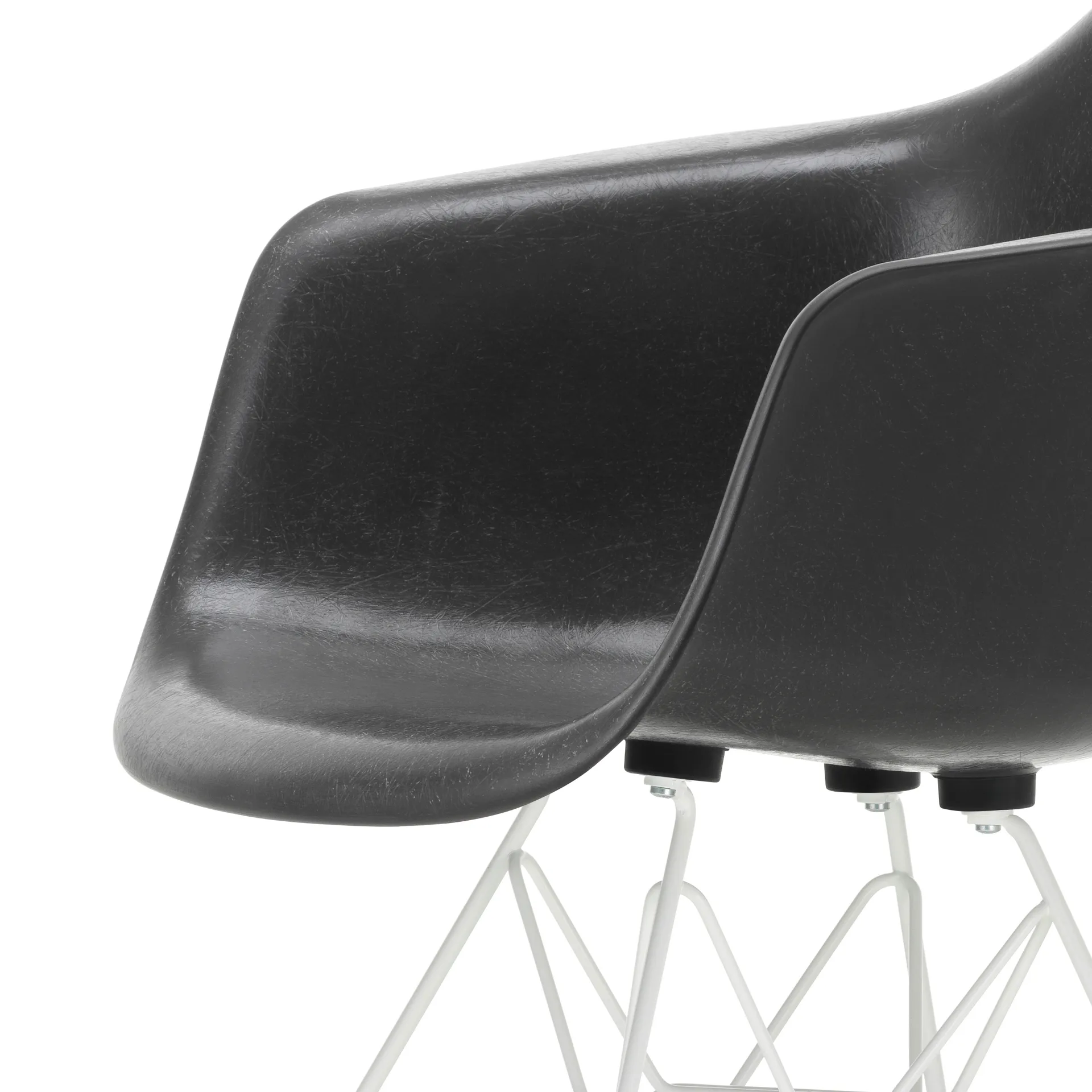 Eames fiberglass armchair DAR armlenestol, Elephant hide grey-White Vitra