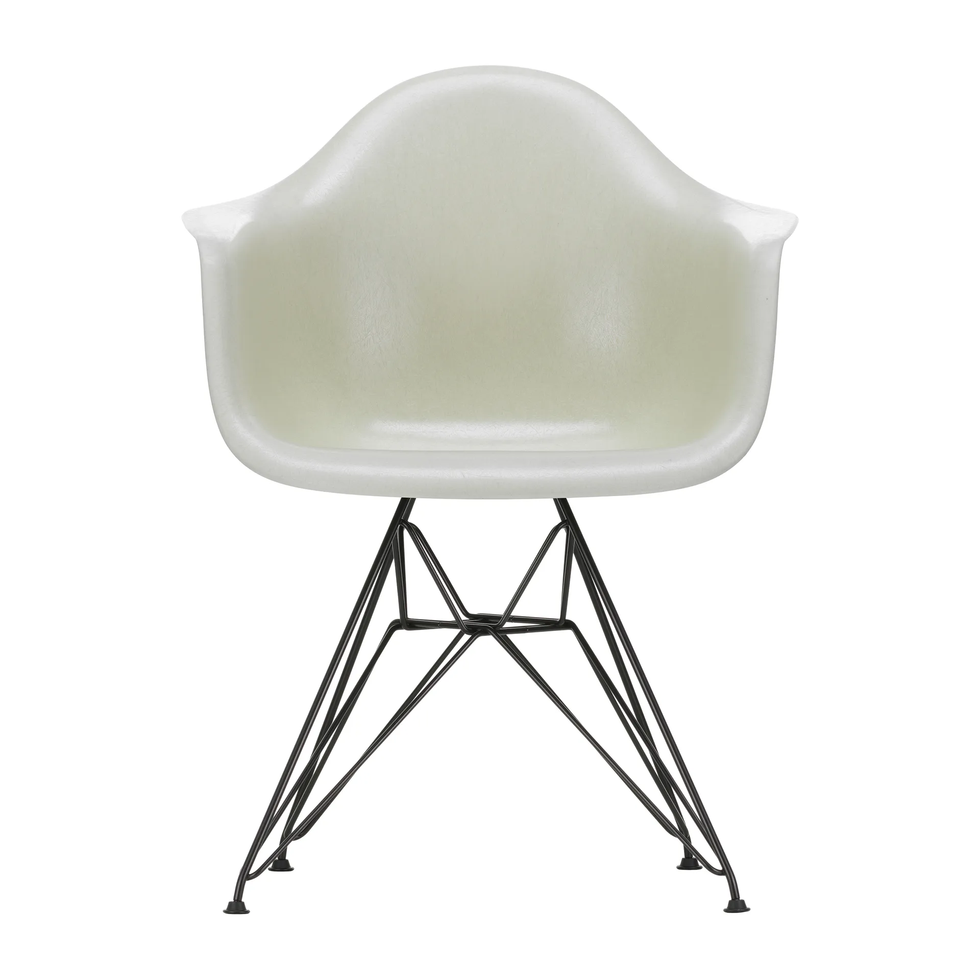 Eames fiberglass armchair DAR armlenestol, Parchment-Basic dark Vitra