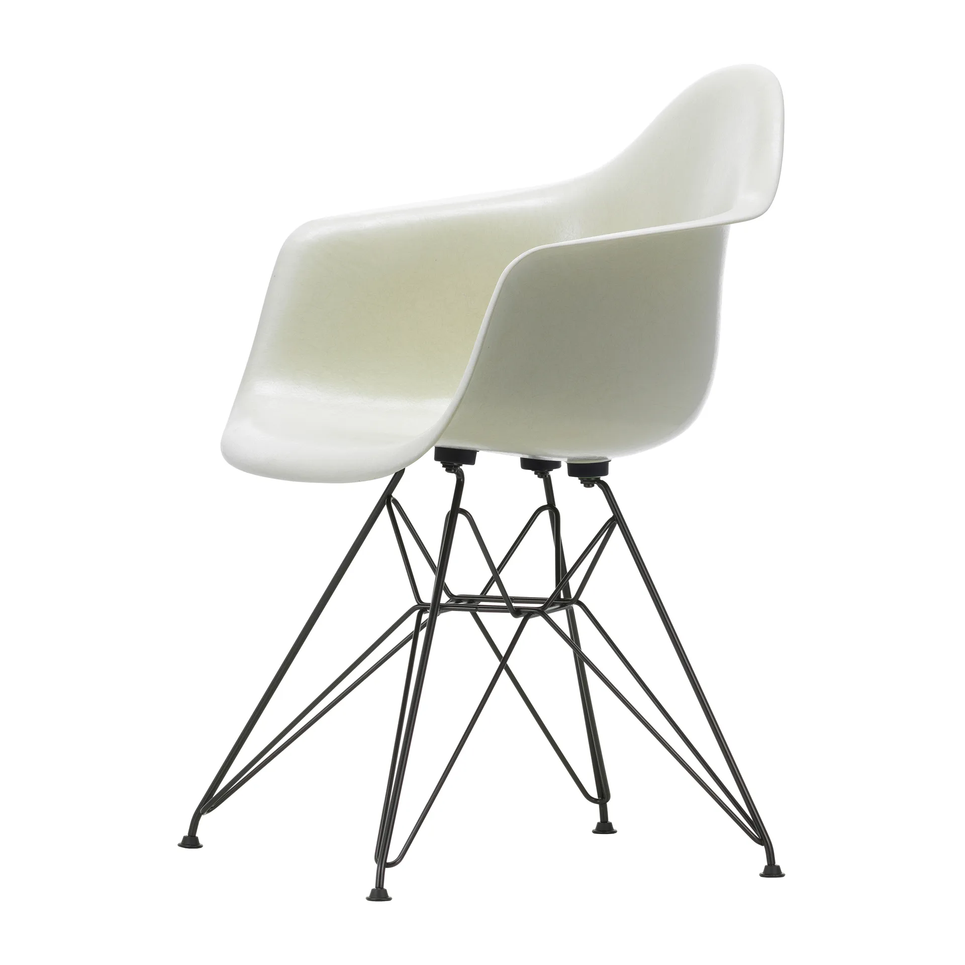 Eames fiberglass armchair DAR armlenestol, Parchment-Basic dark Vitra