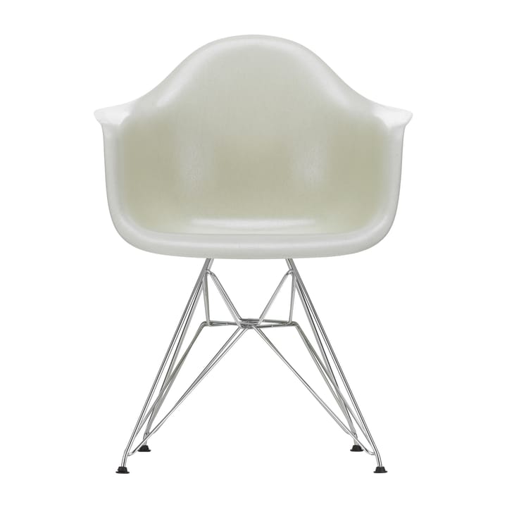 Eames fiberglass armchair DAR armlenestol - Parchment-Chrome - Vitra
