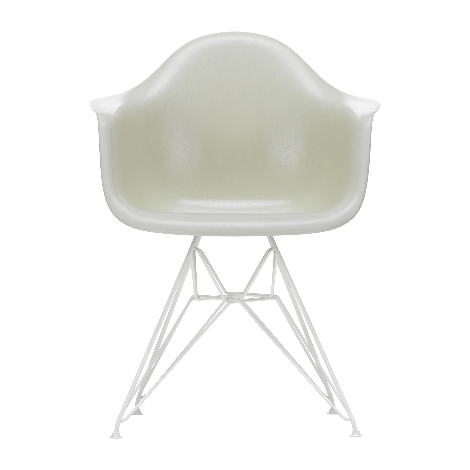 Eames fiberglass armchair DAR armlenestol, Parchment-White Vitra